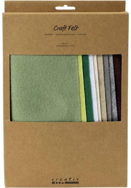 Creativ company hobbyvilt a4 dikte 2mm naturel kleuren - 10st.