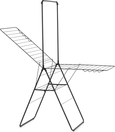 Brabantia hangon droogrek 25m - met stang - inklapbaar wasrek - matt black