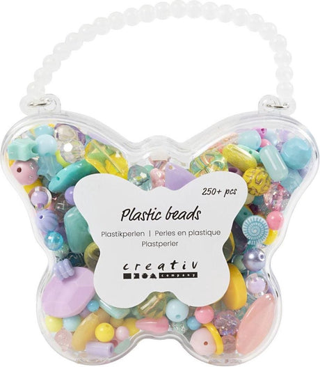 Creativ company plastic kralen in vlinderdoos 193 gr