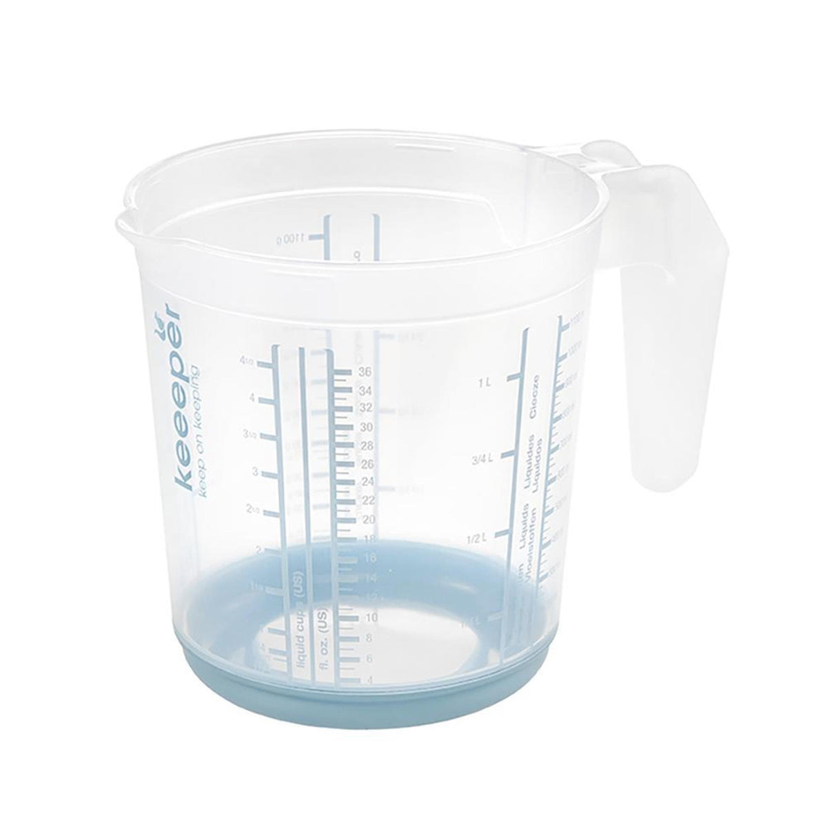 Keeeper kunststof maatbeker anti-slip 1l ø13,5x14cm nordic blue