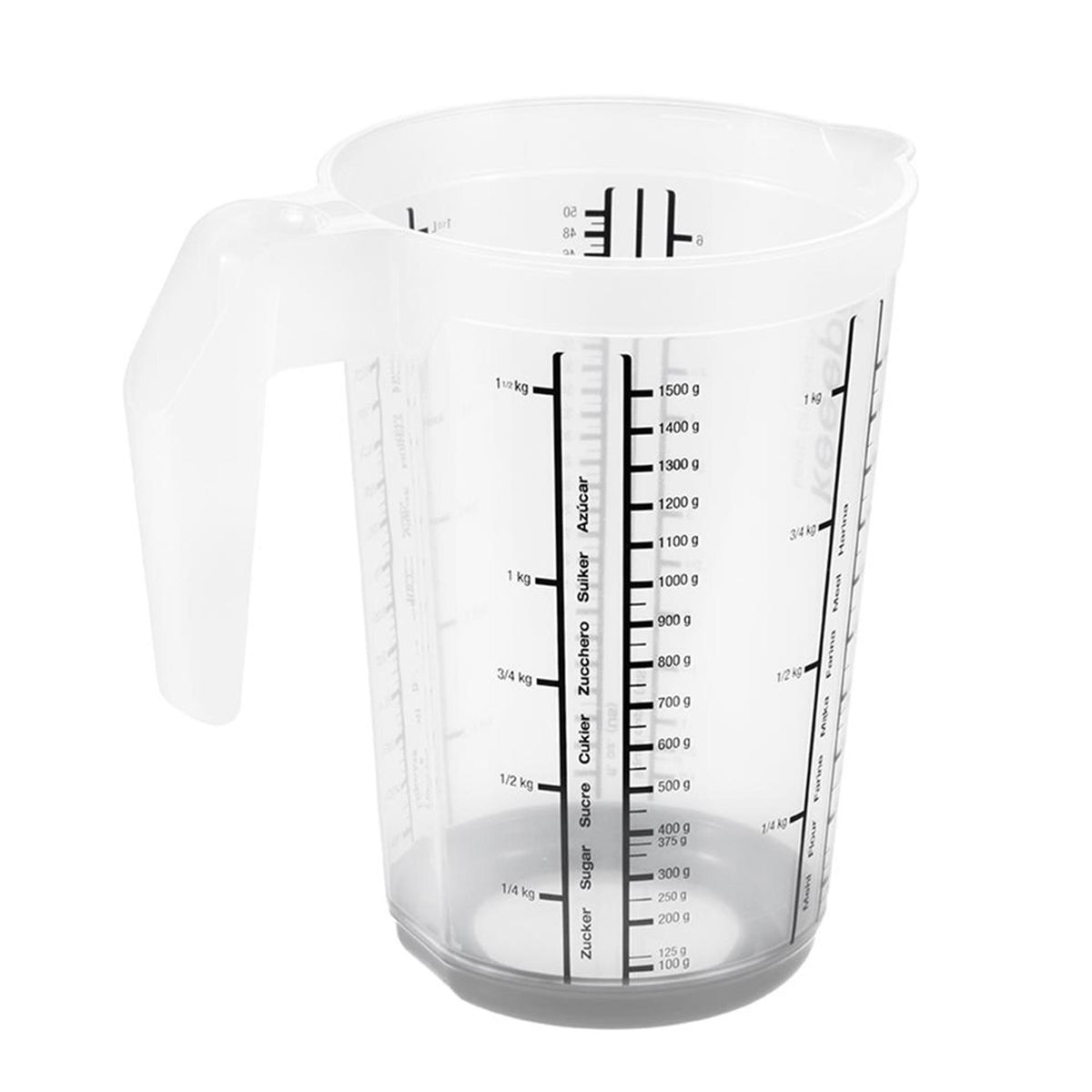 Keeeper kunststof maatbeker anti-slip 1,5l ø13,5x19cm nordic grey