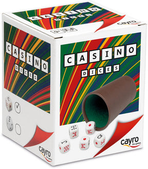 Cayro dobbelbeker gevoerd met 5 pokerdobbelstenen - kunststof beker met vilten binnenzijde - klassiek kaart- en gokspel - 2-8 spelers - vanaf 9 jaar - collection