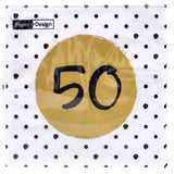 Servetten 50th birthday 33x33 cm | 4 stuks