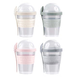 Yoghurtbeker met deksel en lepel | 12 stuks