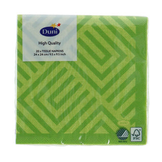 Duni servetten mosaic kiwi 24x24 cm | 12 stuks