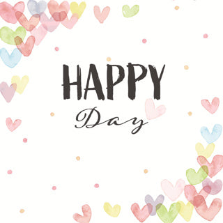 Duni servetten hearts happy 33x33 cm | 12 stuks