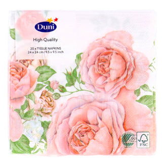Duni servetten rose glory 24x24 cm | 12 stuks