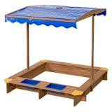 Swingking Swinging Wooden Sandpit med vannbrett og deksler