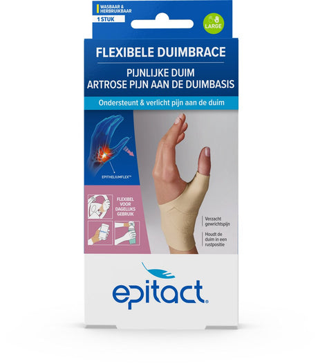 Epitact duimorthese dag rechts maat l – duimbrace bij duimartrose en rhizartrose – flexibele ondersteuning – wasbaar - 1 stuk l