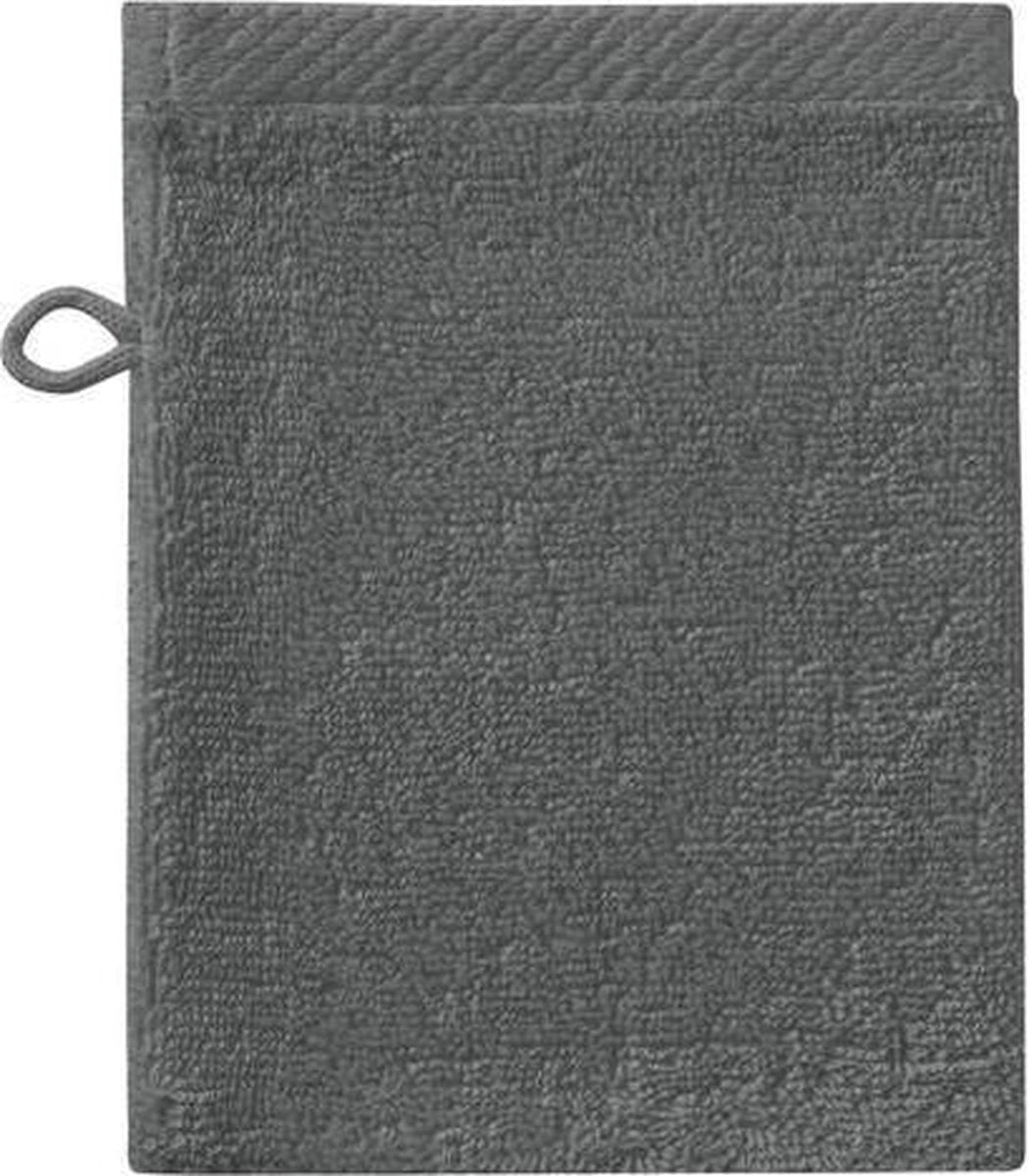Seahorse pure - washandjes - 16x21 cm - set van 3 - graphite