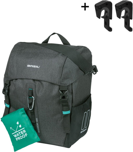 Basil Discovery 365D enkele fietstas L - sportieve, lichtgewicht enkele fietstas - 20L - zwart melee