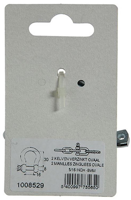 Mack 1008529 - 2 kelven ovaal 8mm verzinkt | 10 stuks