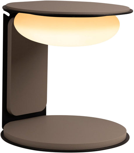 Lucide alinda - tafellamp - ø 20 cm - led dimbaar - 1x9w 3000k - taupe | essential