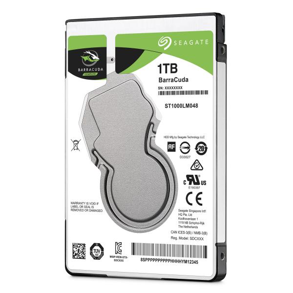 Seagate ST1000LM048 Barracuda HDD, 1TB, 2,5, SATA3 6Gbps, 5400 o / min, 128MB, 1,7W