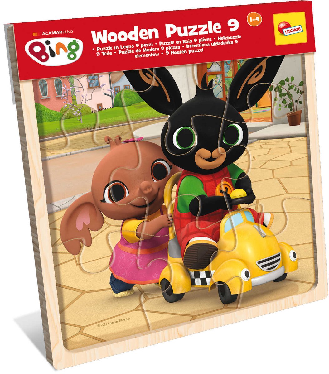 Lisciani - bing - houten puzzel 9 stuks
