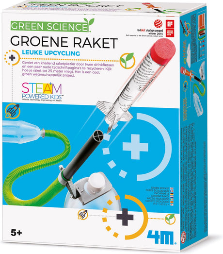 4m wetenschap en spel - bouw je eigen groene raket - bouwpakket - kidzlabs green science - 5+