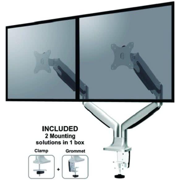 NEOMOUNTS NEOMOUNTS FPMA-D750DSILVER Monitor Bureaustre Mue, 2x 10-30, 9 kg,