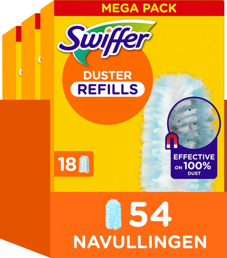 Swiffer duster navullingen - vangt en houdt 3x meer stof en haar vast t.o.v. traditionele plumeau - effectief op 100% van het stof - 54 navullingen