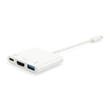 Equip equip 133461 usb type c to hdmi female usb a female pd adapter, 4k, pastic, 15cm, white