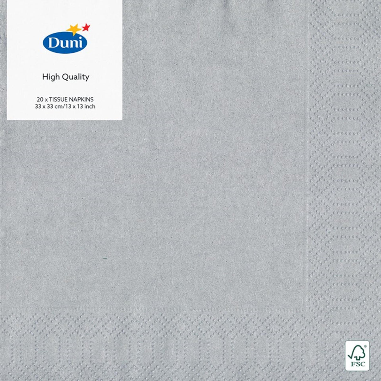 Duni servetten zilver 33x33 cm
