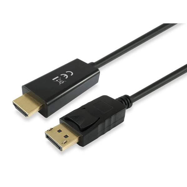 Utrusta 119390 DisplayPort till HDMI -kabel, DisplayPort -> HDMI, hane, rak, 2m, svart