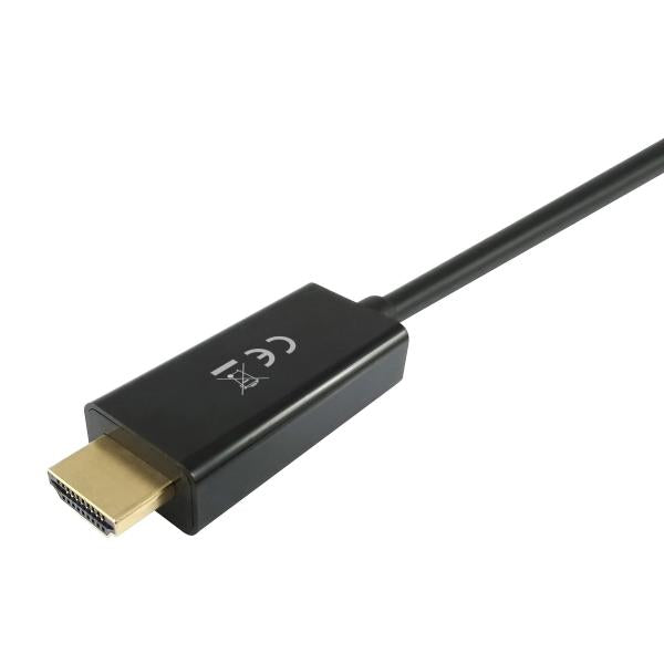 Utstyr 119390 DisplayPort til HDMI -kabel, DisplayPort -> HDMI, hann hann, rett, 2m, svart