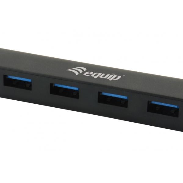 Ausrüstung 128954 4-Port-USB-Hub, USB 3.2 Gen 1 Typ-C-> USB 3.2 Gen 1 Typ-A, 5000 Mbit S, Schwarz