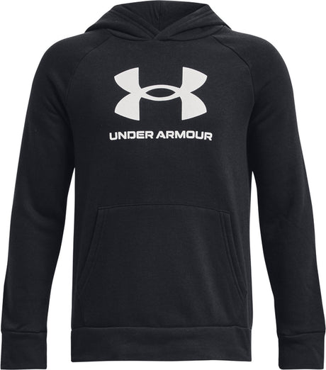 Under armour ua rival fleece bl hoodie unisex sporttrui - zwart - wit