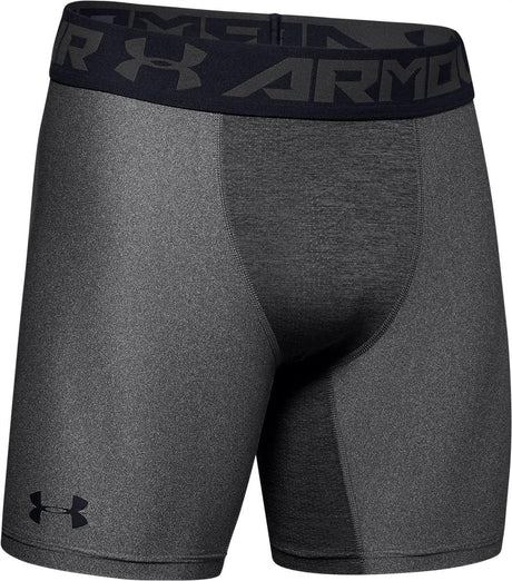 Under armour ua hg armour shorts-gry heren sportbroek - carbon heather - zwart