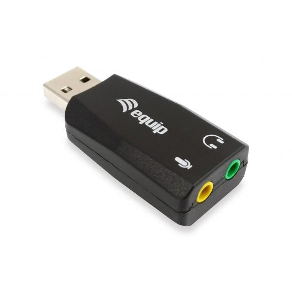 Equip equip 245320 usb audio adapter, usb type-a, 3.5 mm, 22 mm, 51 mm, 12 mm, black