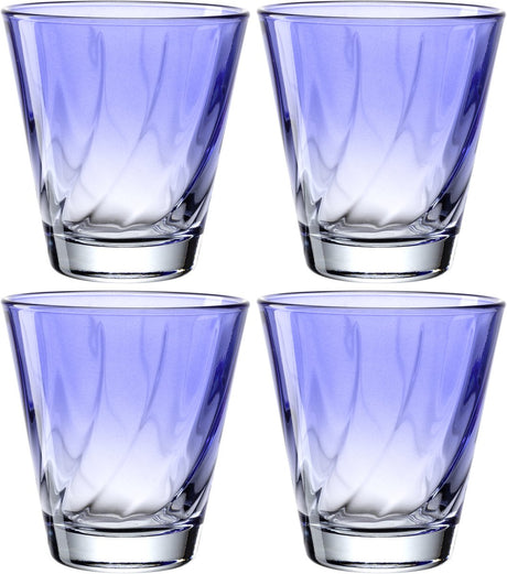 Leonardo twist drinkglas 215ml blauw - set 4
