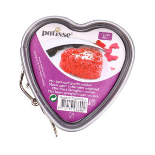Patisse silver-top mini hart-springvorm 12 cm | 3 stuks