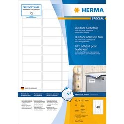 Herma 9536 etiketten (a4) 45.7 x 21.2 mm folie, mat wit 1920 stuk(s) extra sterk hechtend folie-etiketten
