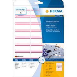 Herma naambadge etiket 4512 63.5x29.6mm wit rood