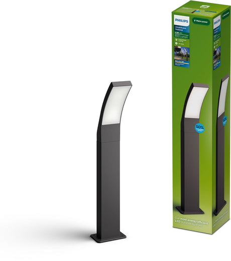 Philips led philips splay sokkellamp - buitenverlichting - weerbestendig: ip44 - powershield coating - warmwit licht: 2700k - hoogwaardig aluminium - antraciet
