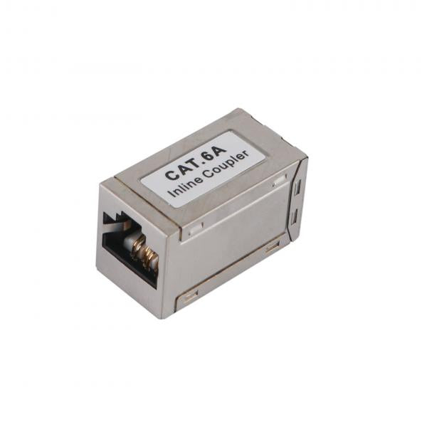 Equipaggiare 221171 Cat.6A Accoppiatore in linea modulare schermato, RJ-45, RJ-45, Silver