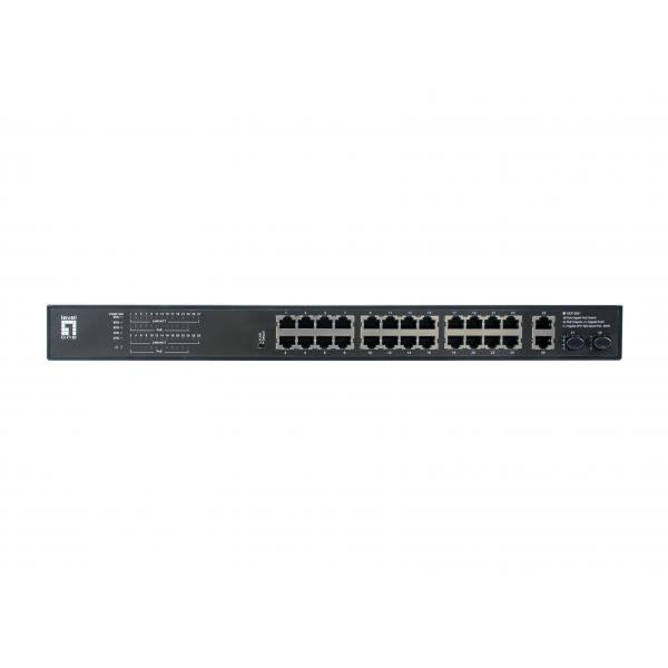 LevelOne GEP-2821 Gigabit Poe Switch, 24x PoE izhodi, 2x Gigabit RJ45, 2x Gigabit SFP, 1H