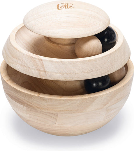 Designed by lotte neya - kattenspeelgoed - hout - bruin -16x16x16 cm