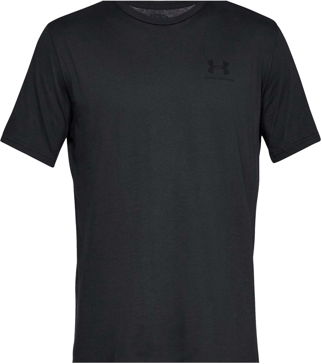 Under armour ua m sportstyle lc ss-blk heren sportshirt - zwart