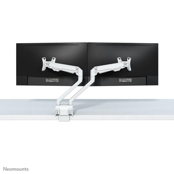 Neomounts Neomounts FPMA-D750DWHITE2FLAT Screen Desk Mount, Clamp Grommet, Dual Mount, 10 32 inch