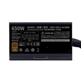 Cooler Master MPE-6501-aabw-be MWE 650 Bronze V2, ATX, 650 W, DC-to-DC + LLC, 88%, 120 mm, Schwarz