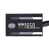 Cooler Master MPE-6501-AABW-BEU MWE 650 Bronze V2, ATX, 650 W, DC-to-DC + LLC, 88%, 120 mm, negro