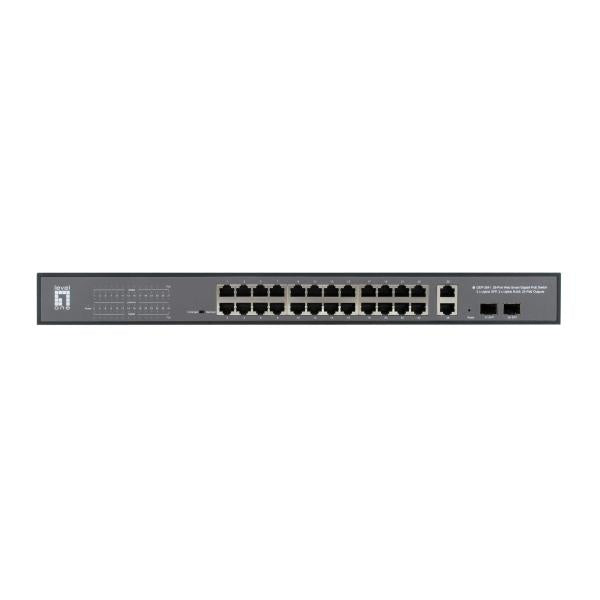 Levelone levelone gep-2841 28-port web managed switch, l2, gigabit ethernet, over ethernet (poe)