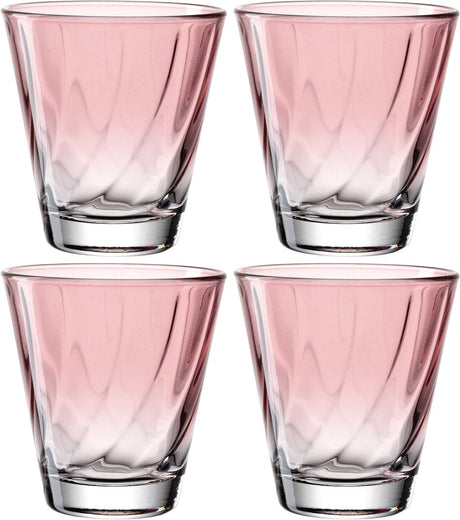Leonardo twist drinkglas 215ml rood - set 4