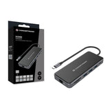 Estación de acoplamiento ConceptTronic Donn15G 12-in-1, USB 3.2 Gen 1, Tipo-C, 100 W, HDMI, VGA, (Micro) SD