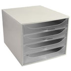 Ladekastje exacompta ecobox wit, transparant kunststof