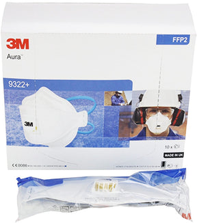 3m aura 9322 stofmasker ffp2 nr d - 10 stuks
