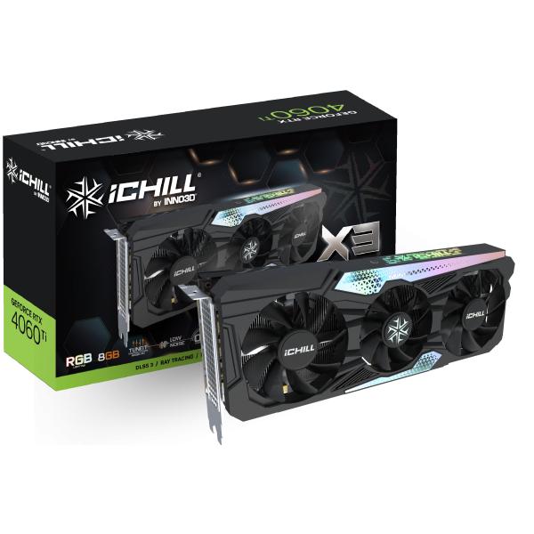 Inno3d Inno3d C406T3-08d6x-17113389 Geforce RTX 4060 Ti Ichill X3, 8 GB GDDR6, 128-Bit, 2595, 18Gbit / s