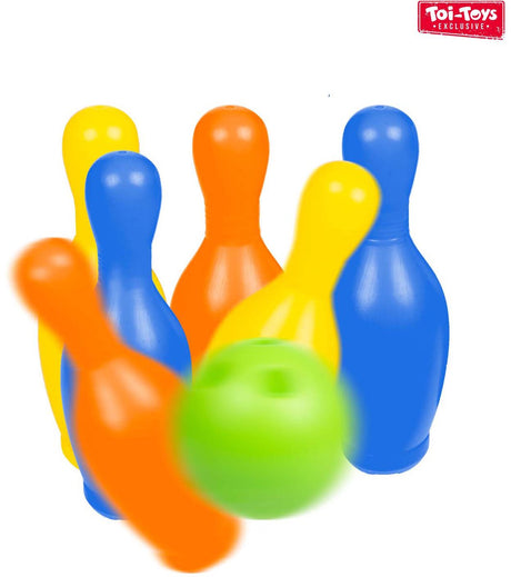 Toi-toys bowlingset gekleurd, 7dlg.