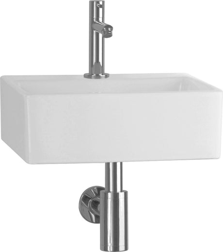 Differnz zeus fonteinset - compacte wastafelset van keramiek in de kleur wit - inclusief mengkraan, afvoerplug en sifon - geschikt voor wandmontage - rechthoekig model - afmetingen 33 x 28.5 x 11.5 cm